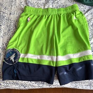 Jordan Minnesota Timberwolves Neon Green & Navy Men's Shorts